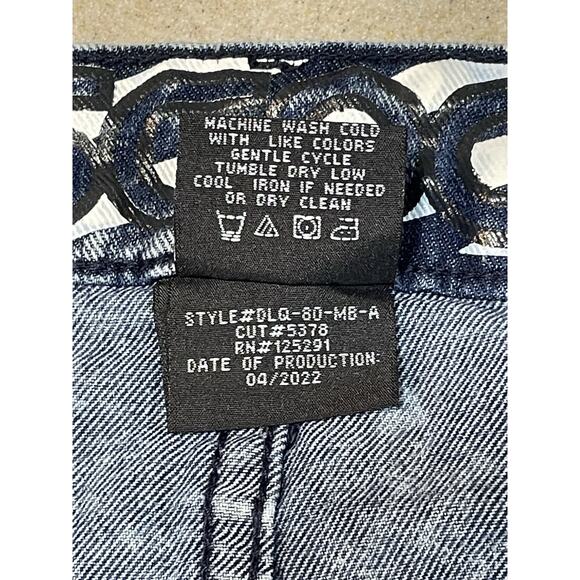 Scoop Men’s Paint Spattered Moto Jeans 38x30 Acid Wash Distressed Biker Denim - Picture 12 of 15